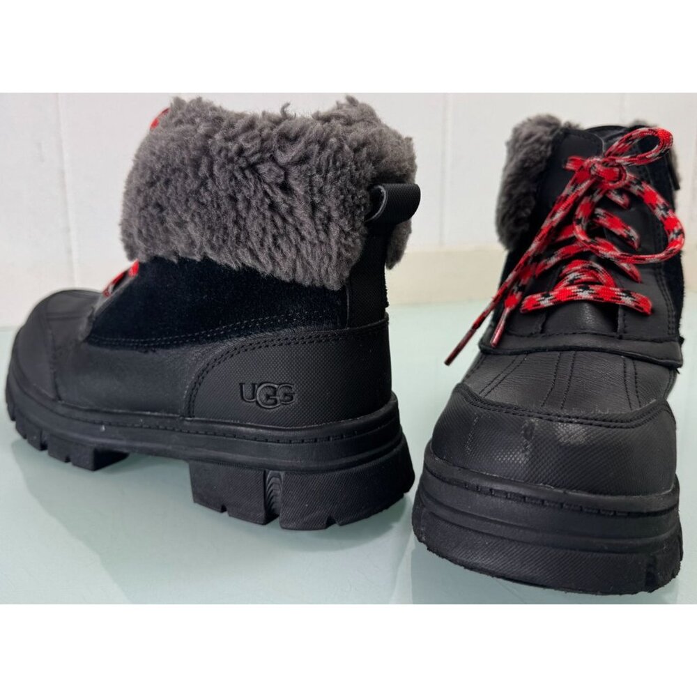UGG Ashton Addie Snow Boots Women's Size 5 Black Waterproof Leather Short Winter